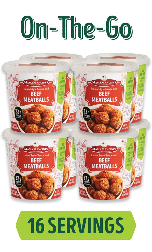 Mama Mancini's Beef Meatballs in Italian Style Sauce  -10 oz Cup - Pack of 8