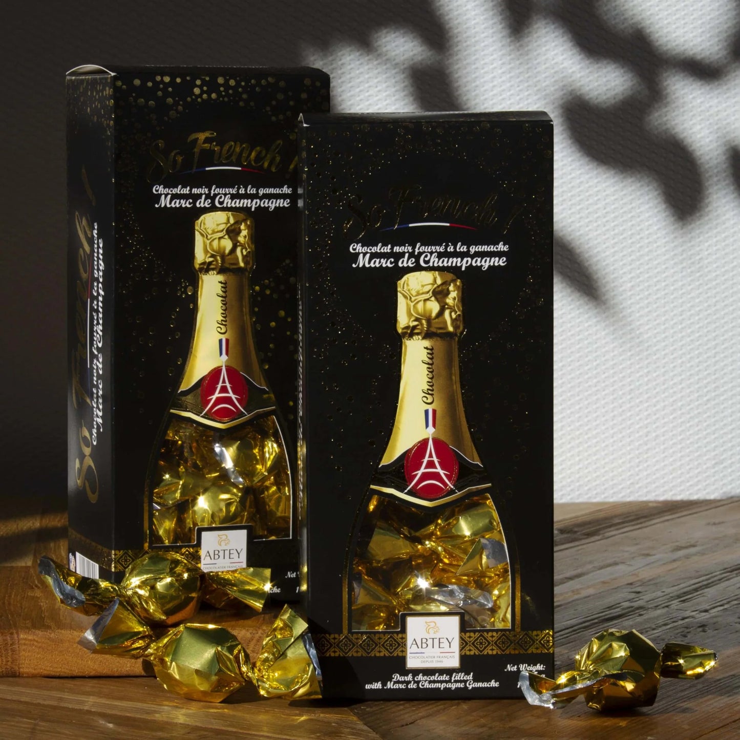 ABTEY Dark Chocolate filled with Marc de Champagne Ganache