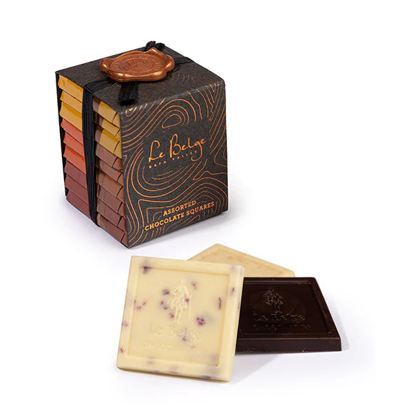 Le Belge’s Authentic Gourmet Belgian Chocolate, Wine Pairing Assorted Chocolate Gift Stack -  Pairs with Chardonnay