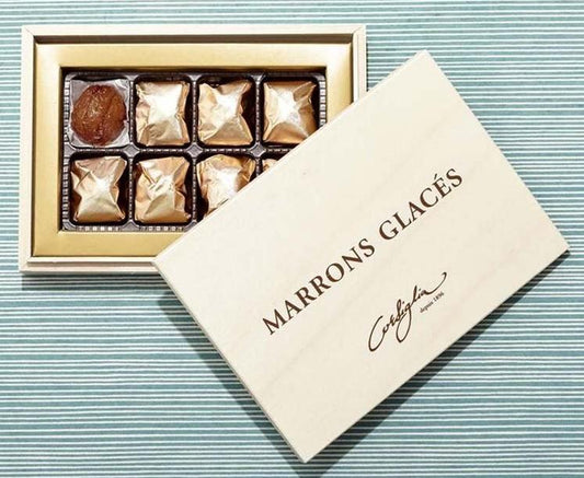 Corsiglia Candied Chestnuts - Marrons Glaces, 8 pc Wooden Box