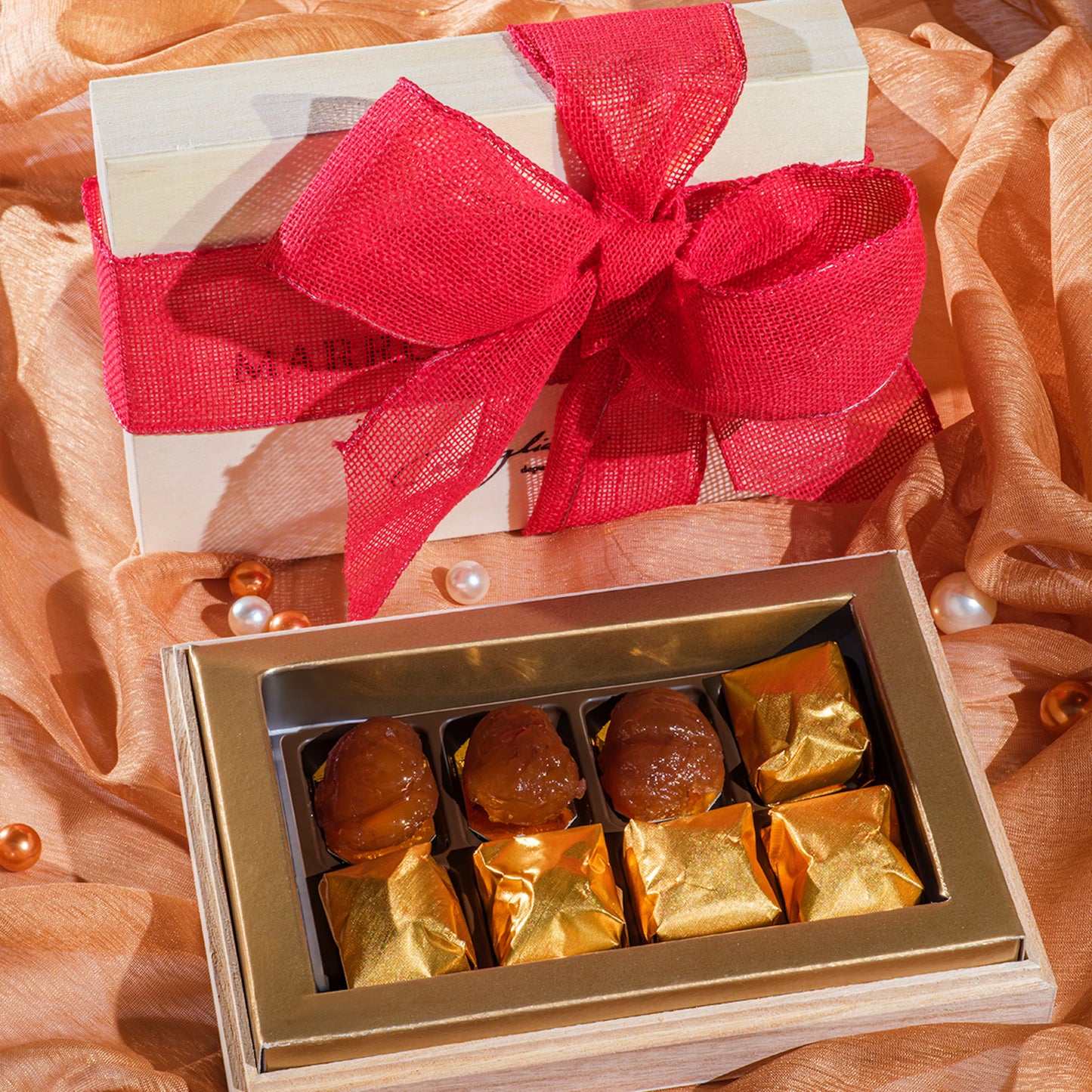 Corsiglia Candied Chestnuts - Marrons Glaces, 8 pc Wooden Box