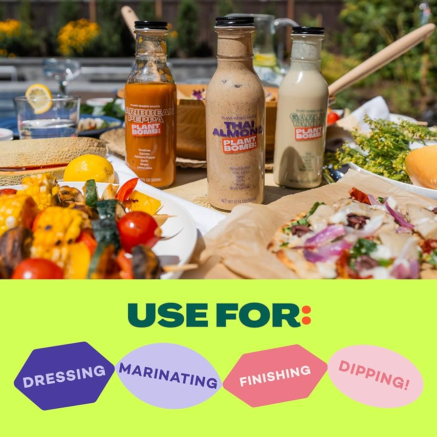 Plant Bomb Plant Based Sauce, Marinade & Dressing - Pack of 3 - Gluten-Free, Non-GMO