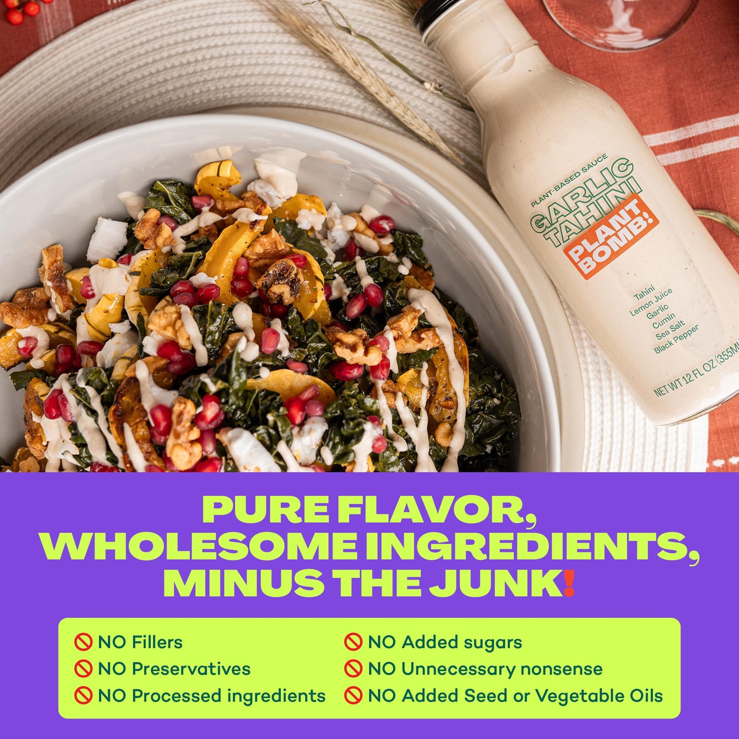 Plant Bomb Plant Based Sauce, Marinade & Dressing - Pack of 3 - Gluten-Free, Non-GMO