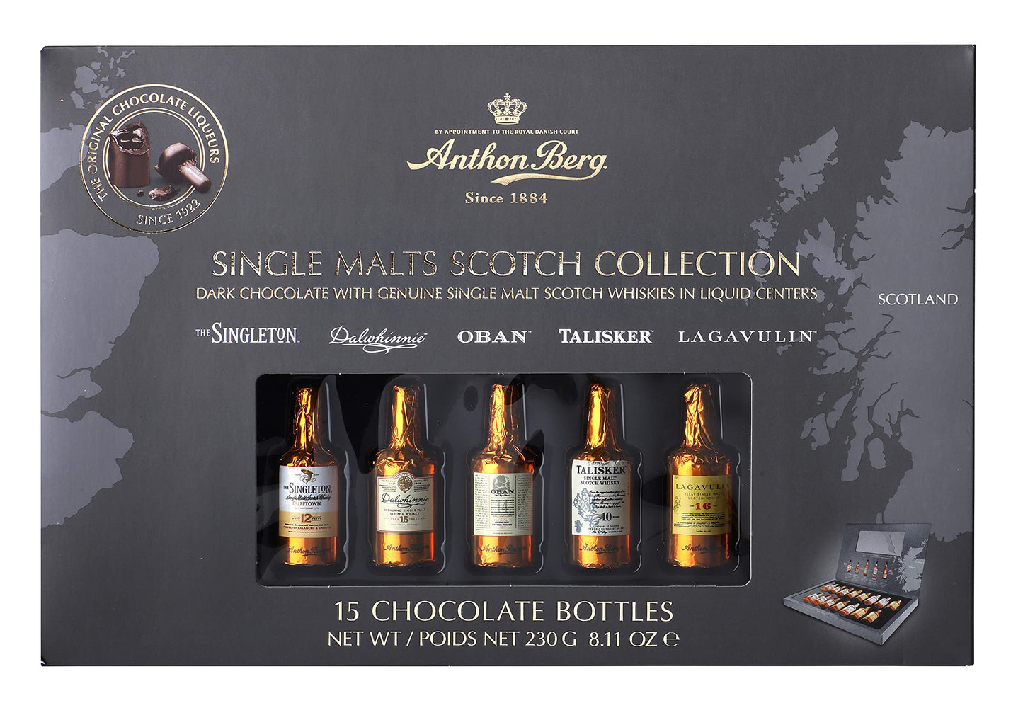 Anthon Berg Single Malt Scotch-Filled Chocolate Bottles