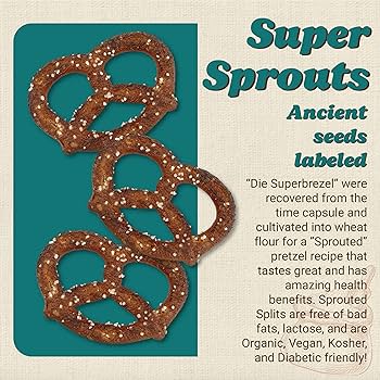 Unique Snacks Sprouted Splits Pretzels - Pack of 12