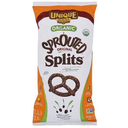 Unique Snacks Sprouted Splits Pretzels - Pack of 12