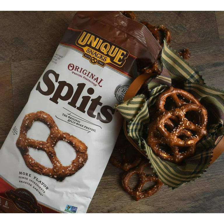 Unique Snacks Sprouted Splits Pretzels - Pack of 12