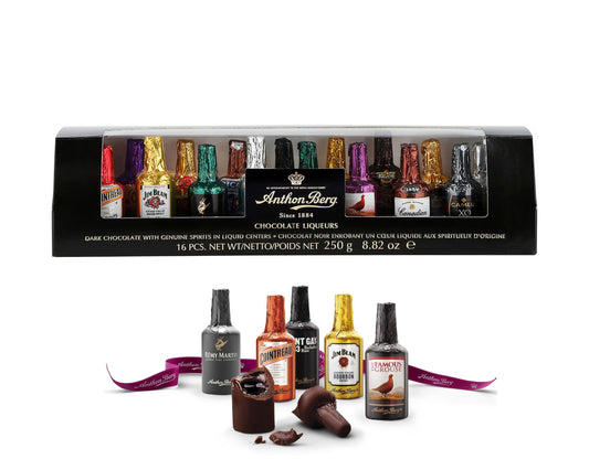 Anthon Berg Chocolate Liqueur Bottle Variety Box - 16 Pieces