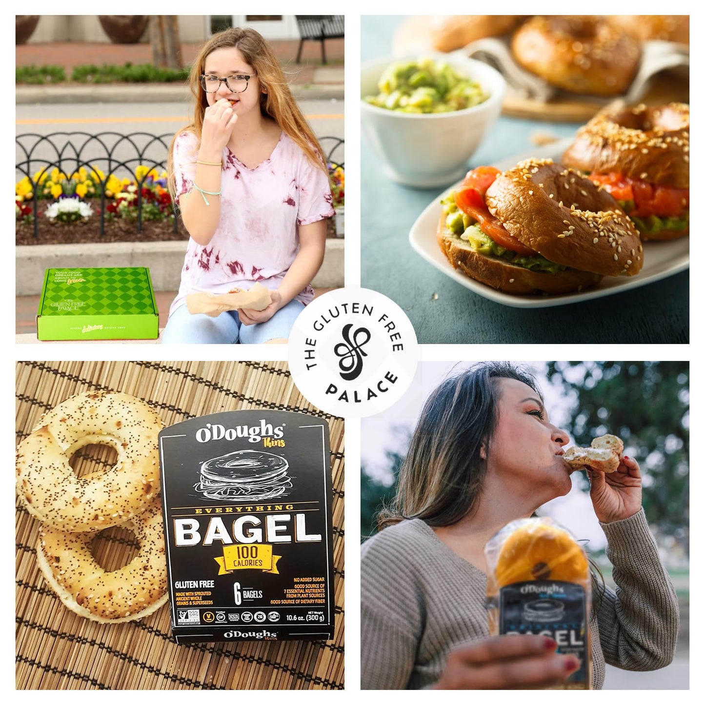 O’Doughs Sprouted Everything Bagels - Gluten Free - Pack of 3