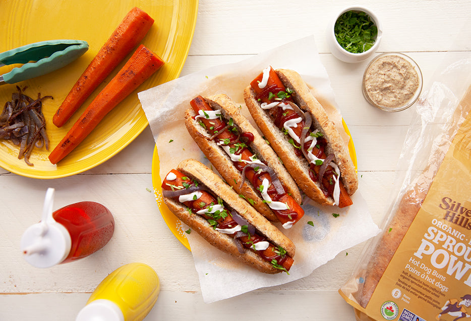 Silver Hills Organic Sprouted Whole Wheat Hot Dog Buns - 6/Case