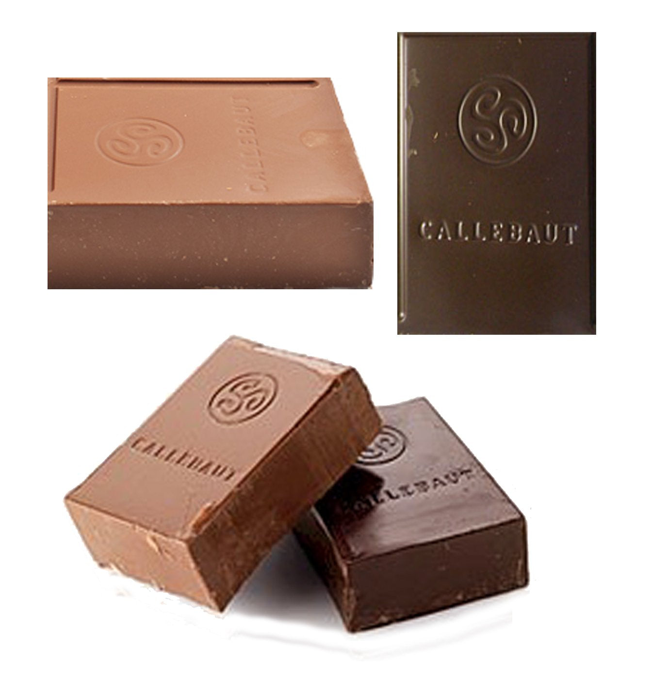 Callebaut Finest Belgian Semisweet Chocolate Blocks - Approximately 1 lb per Block - 2 Blocks