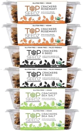 Top Seedz Certified Organic Gluten Free Crackers, Savory Sensation - Pack of 6