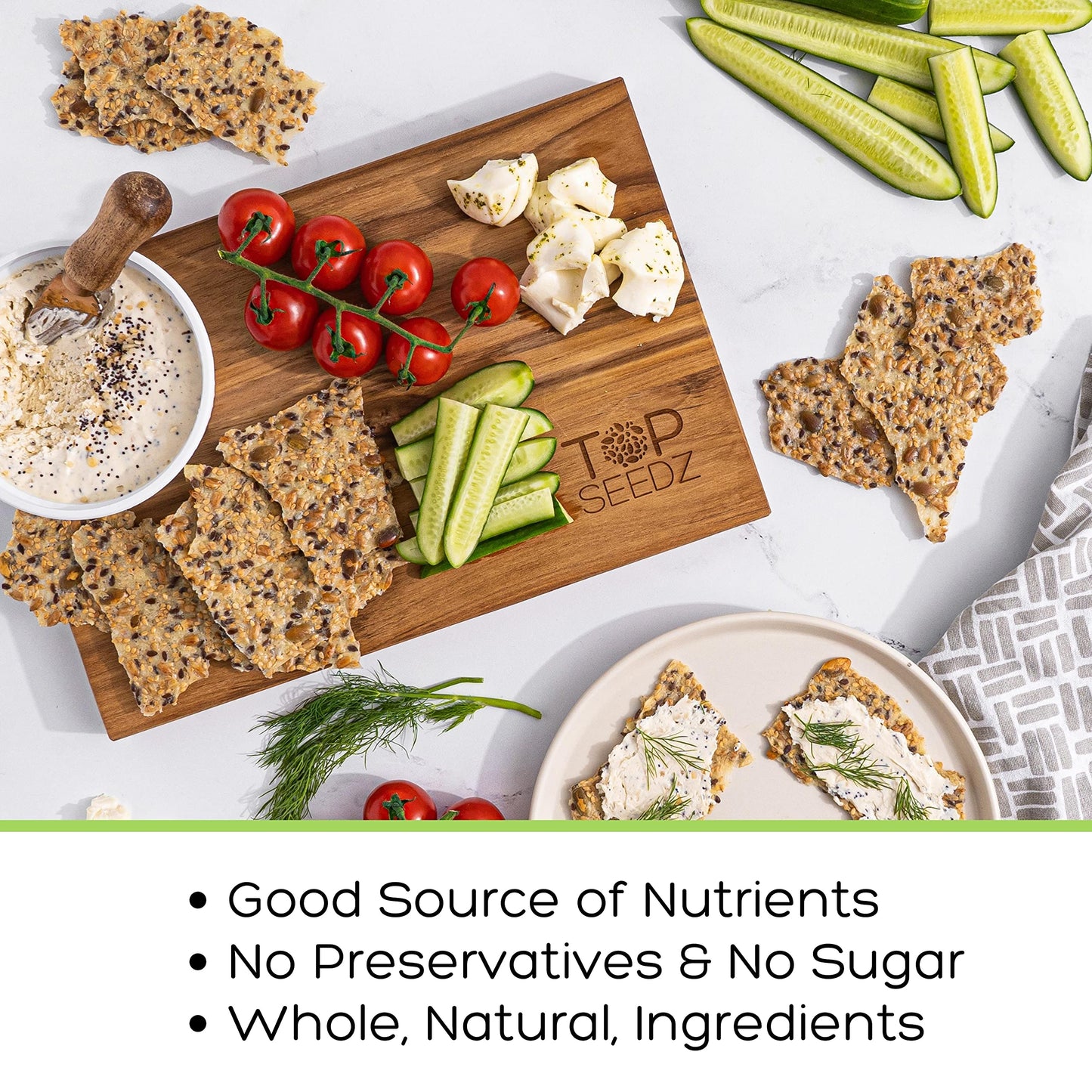 Top Seedz Certified Organic Gluten Free Crackers, Savory Sensation - Pack of 6