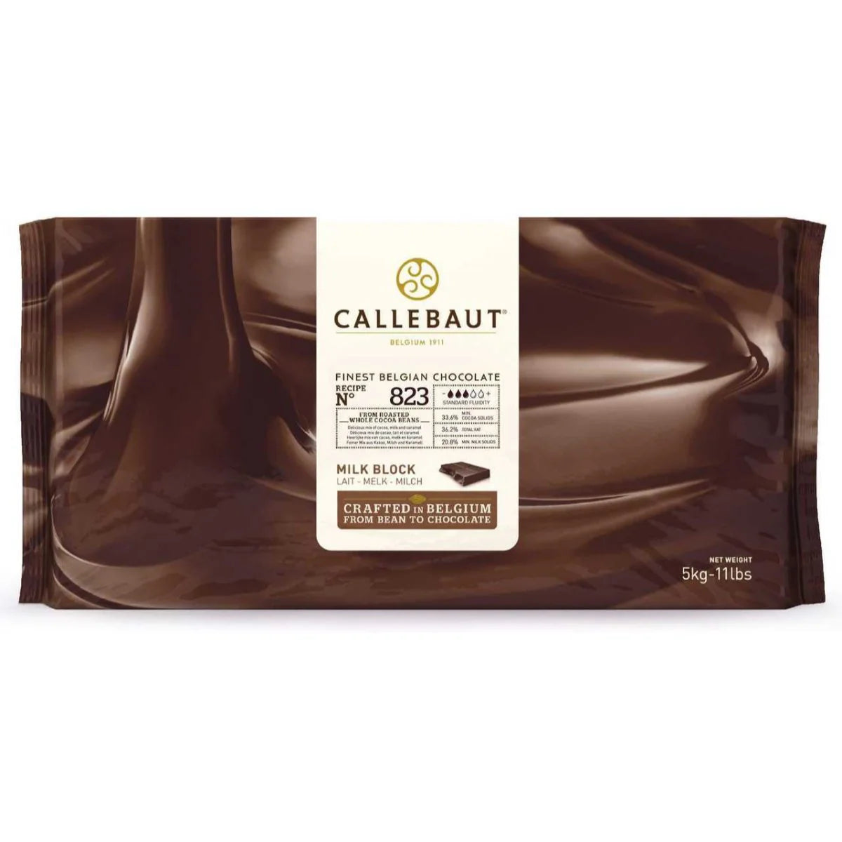 Callebaut Finest Belgian Milk Chocolate Blocks - Approximately 1 lb per Block - 2 Blocks