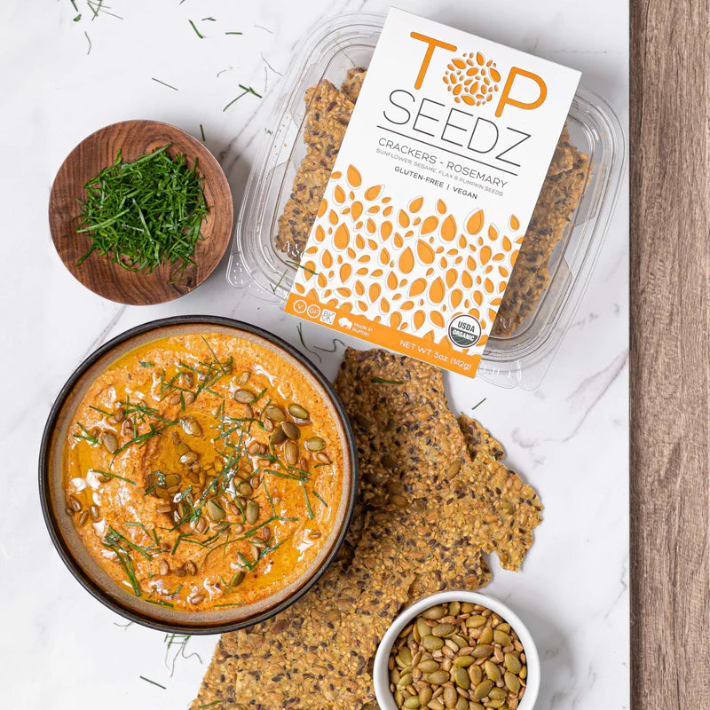 Top Seedz Certified Organic Gluten Free Crackers, Savory Sensation - Pack of 6