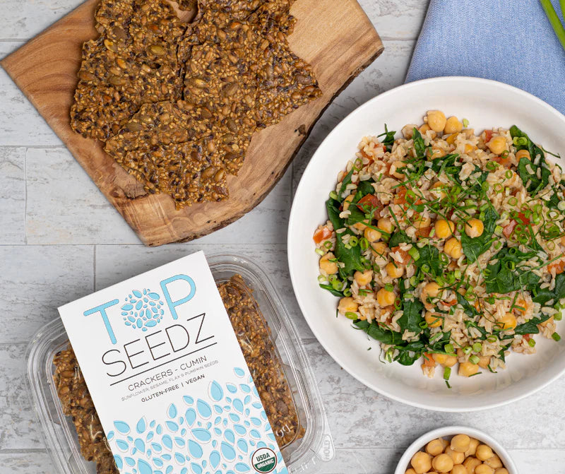 Top Seedz Certified Organic Gluten Free Crackers, Savory Sensation - Pack of 6