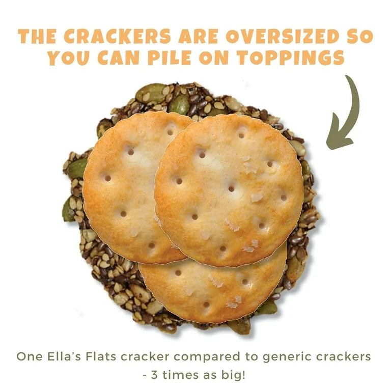 ELLA’S FLATS® All Seed Savory Crisp One of each SESAME, EVERYTHING and SPICY - Gluten Free -Pack of 3