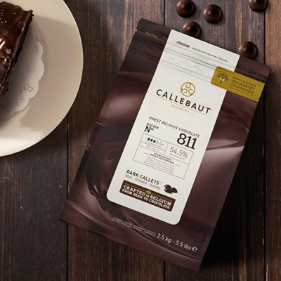 Callebaut Recipe No. 811 Finest Belgian Dark Chocolate With 54.5% Cacao, 5.51 Pound