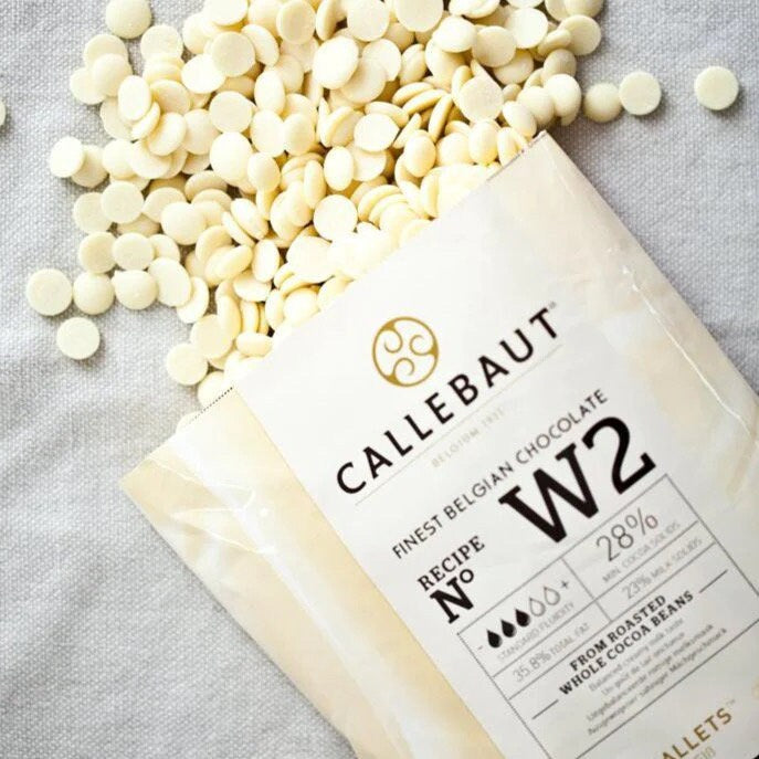 Callebaut Recipe No. W2 Finest Belgian White Chocolate With 28% Cacao, 22% Milk, 5.51 Pound