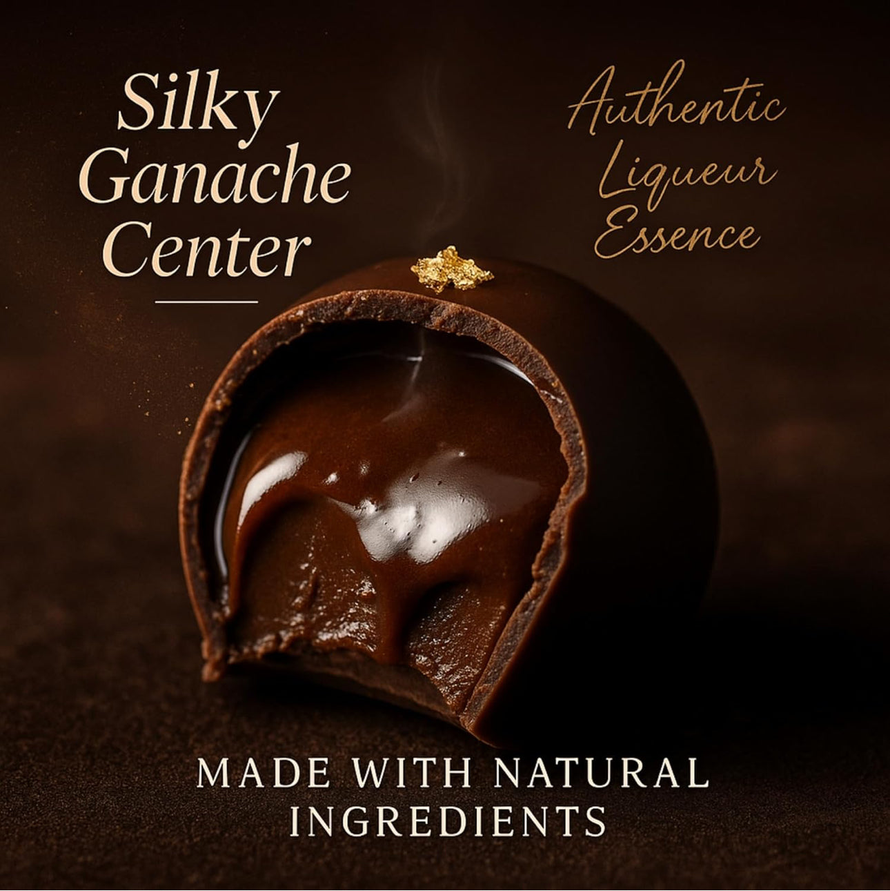 Andy Anand Chocolatier Gluten Free Belgian Dark Chocolate Truffles Gift Box - All-Natural Champagne, Rum, Amaretto, & Black Forest Flavors, Dark Chocolate Liqueur Center Filled Truffles, 8 oz - includes 16