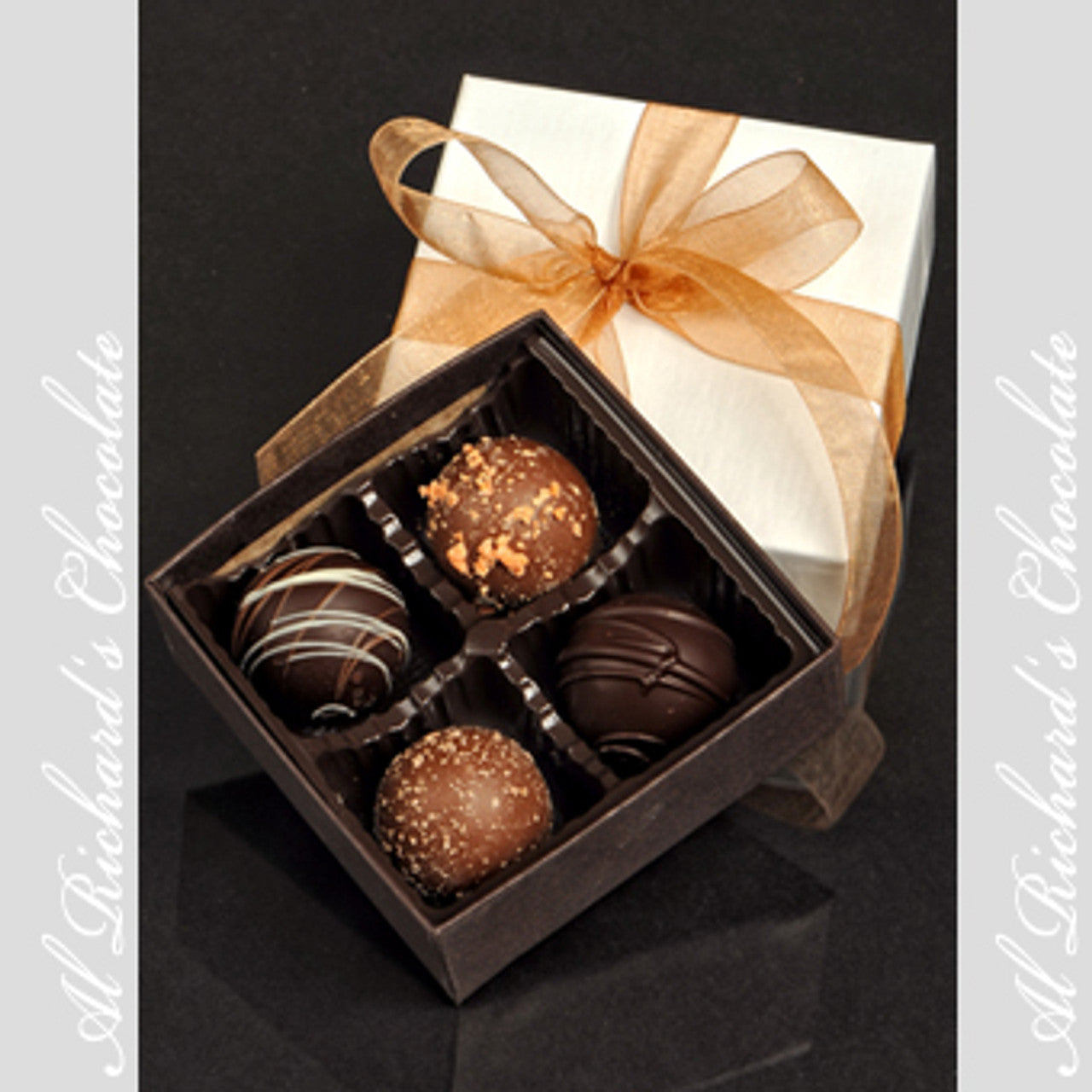 4pc Gold Chocolate Truffle Assortment, Perfect for Gifts & Events - Pack of 20