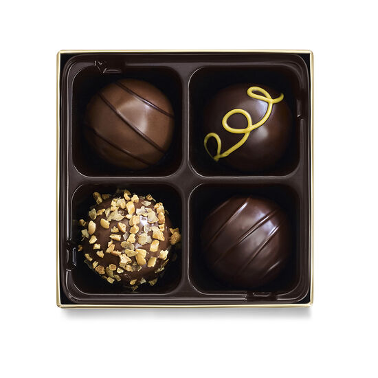 4pc Gold Chocolate Truffle Assortment, Perfect for Gifts & Events - Pack of 3
