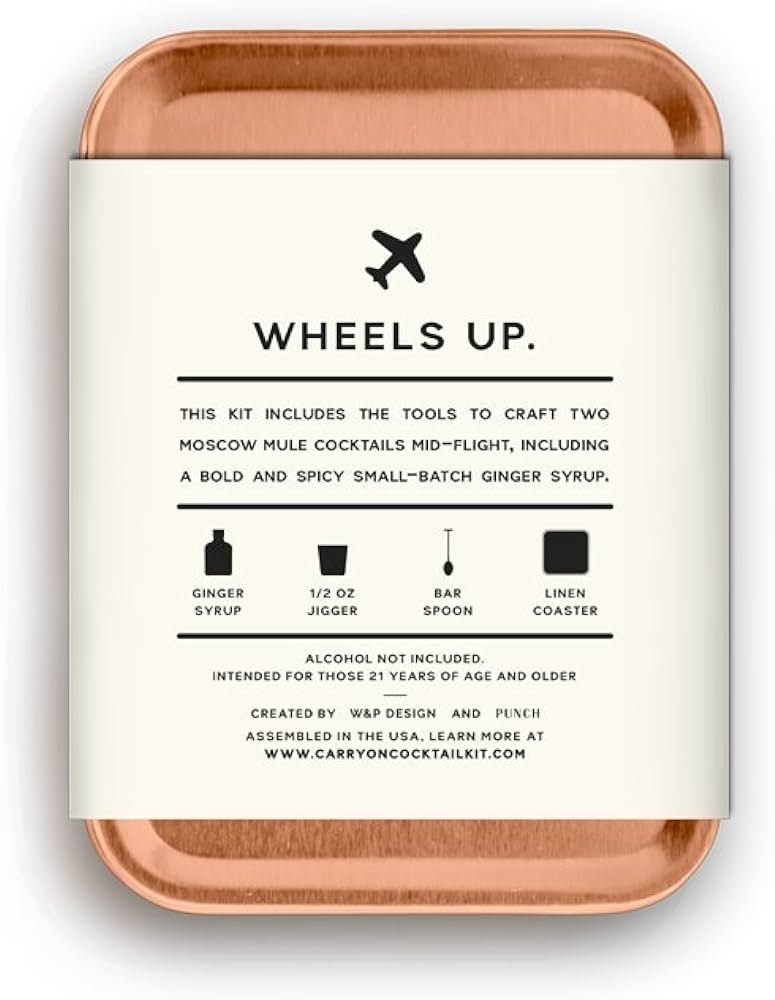 W&P Craft Moscow Mule Cocktail Kit, Mini Portable Carry On Travel Cocktail Kit