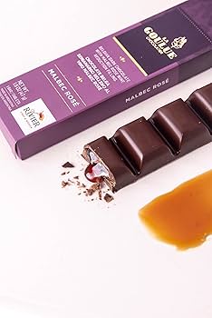 LA GOULUE CHOCOLATIER - Gourmet Dark Chocolate Filled with Wine Varietals – Cabernet Sauvignon, Malbec, Torrontes White Malbec Rose Wine Infused Artisan Chocolates Beer and Orange - Perfect for Gifting and Wine Lover, 6 Bars