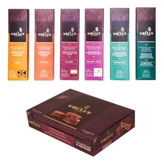 LA GOULUE CHOCOLATIER - Gourmet Dark Chocolate Filled with Wine Varietals – Cabernet Sauvignon, Malbec, Torrontes White Malbec Rose Wine Infused Artisan Chocolates Beer and Orange - Perfect for Gifting and Wine Lover, 6 Bars