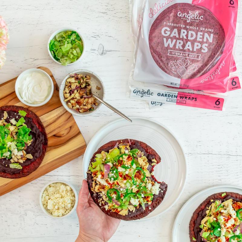 Sprouted Whole Grain Beet Wraps Tortillas