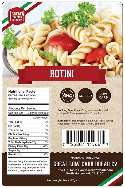 Great Low Carb Pasta Rotini 8oz