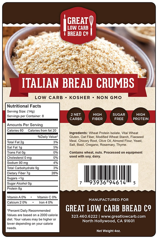Great Low Carb Italian Bread Crumbs 4oz