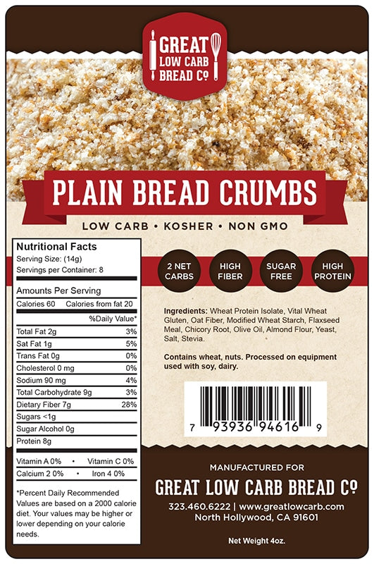 Great Low Carb Plain Bread Crumbs 4 oz