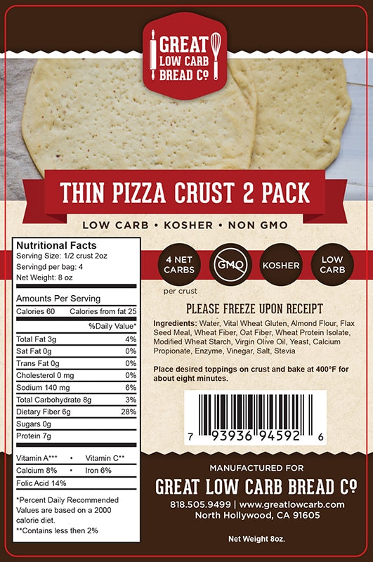 Great Low Carb Thin Pizza Crust 2 Pack 8oz