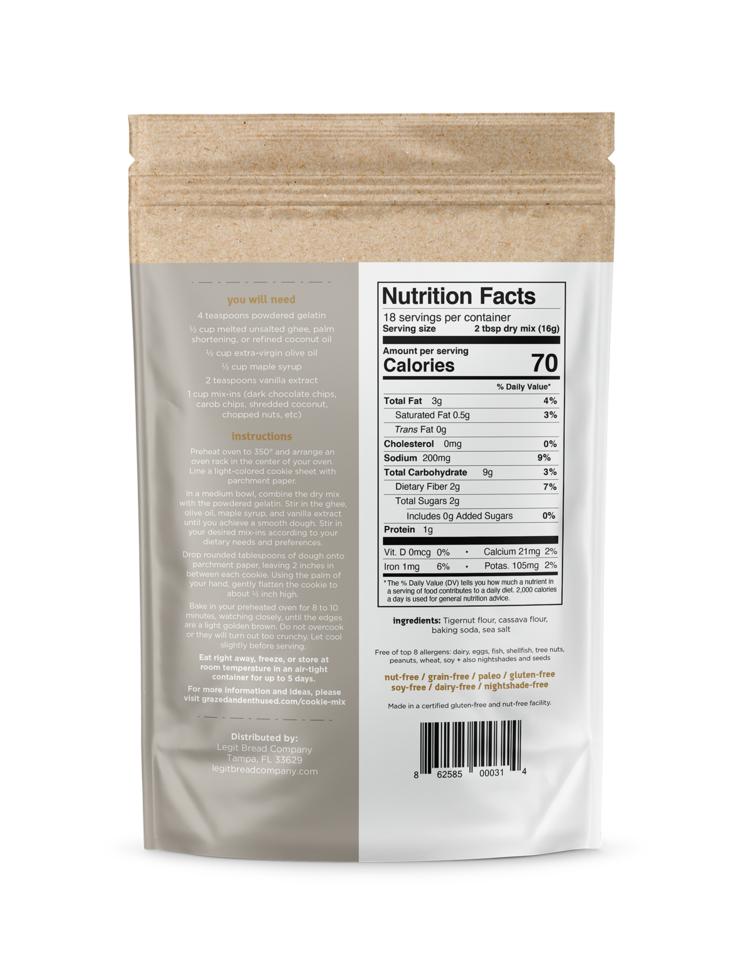 ALLERGEN FRIENDLY COOKIE MIX - made w/Tigernut Flour - Vegan