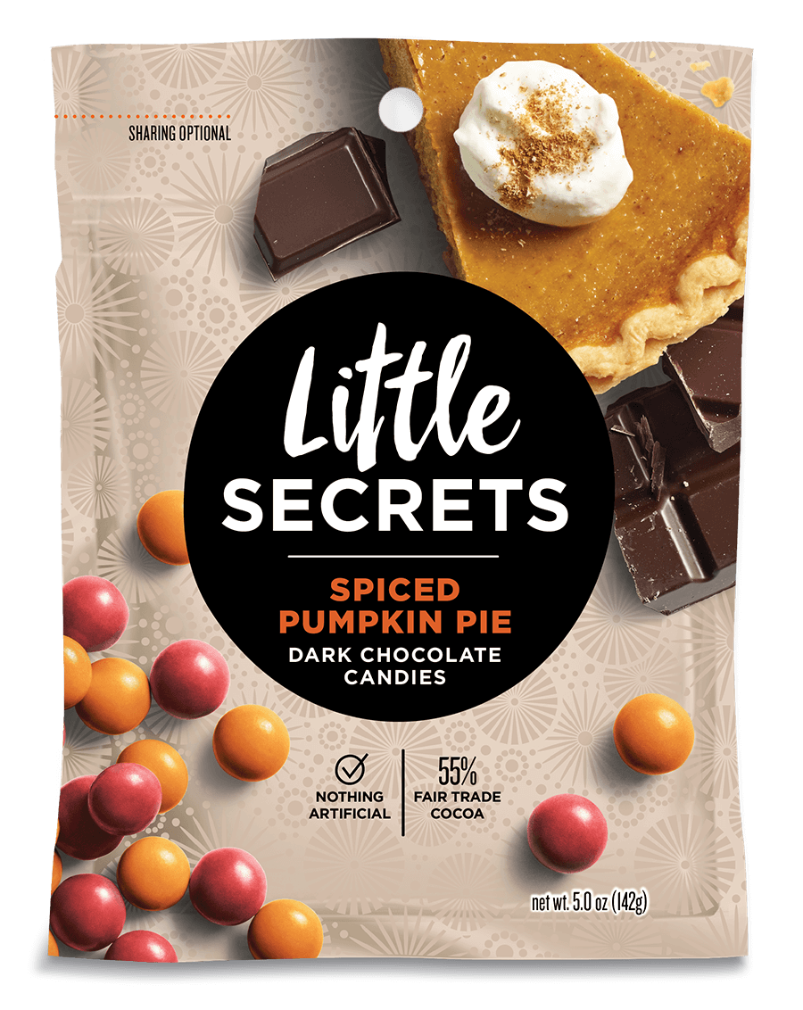 Little Secrets 5 oz Candies, 4 Pack (Spiced Pumpkin Pie Dark Chocolate)