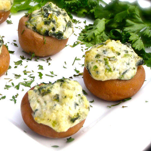 Boursin & Spinach Stuffed Mushrooms - 50 pieces per tray