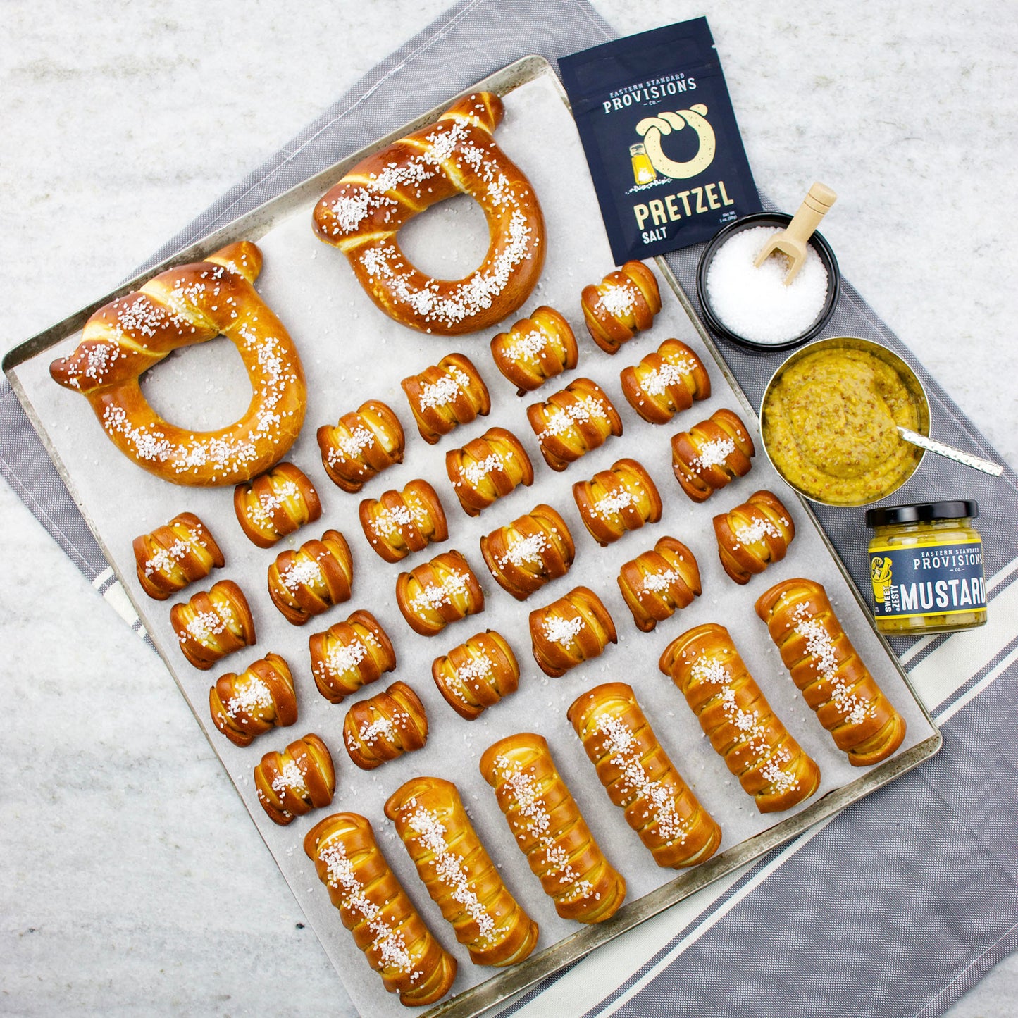 MOVIE NIGHT SNACK PACK - Artisanal Soft Pretzels, Mustard & Salt