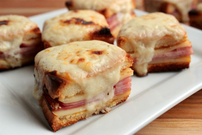 Mini Croque Monsieurs - Baked Ham and Cheese with Bechamel Sauce