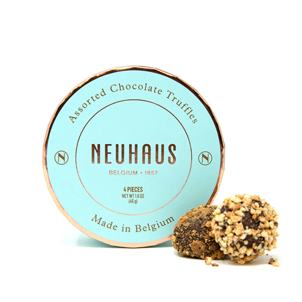 Neuhaus Belgian Chocolate Truffles – 4-Piece Petite Round Gift Box