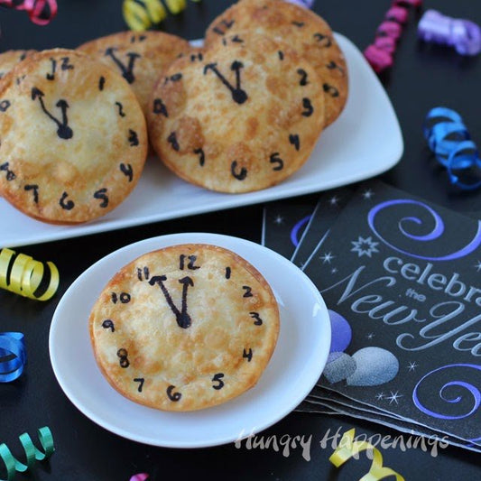 Cheese Filled Fried Won Ton Clocks for New Year's - 50 pieces per tray