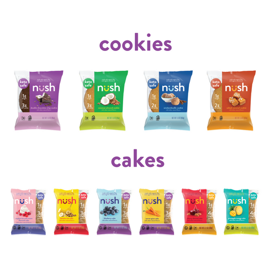 Nush Keto Mixed Cakes & Cookies - includes 6 Cakes, 10 Cookies