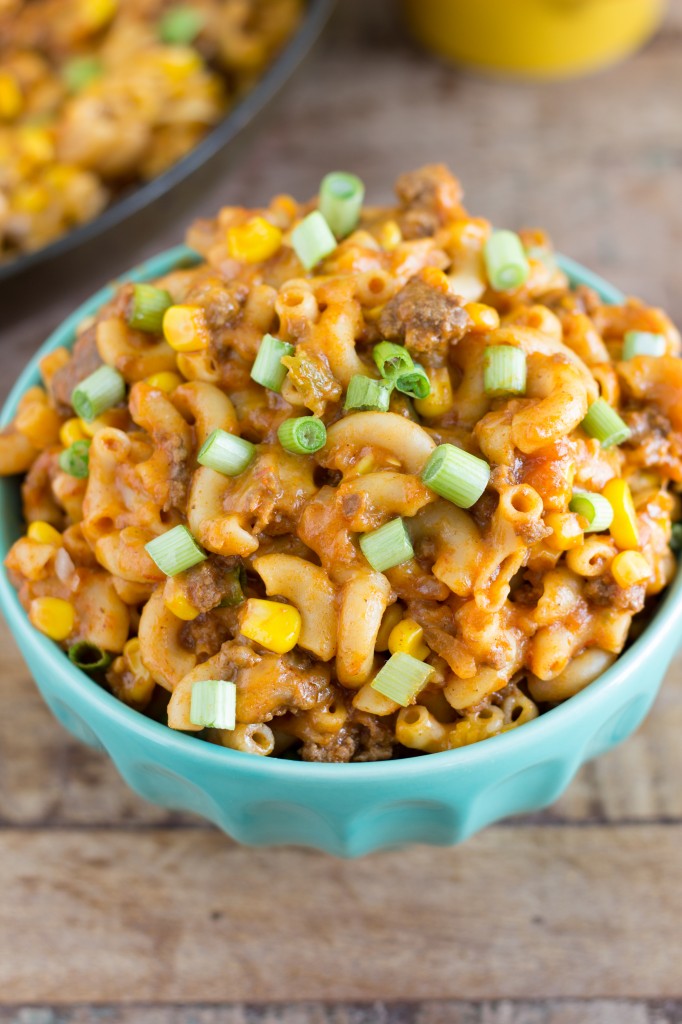 One Skillet Cheesy Taco Pasta