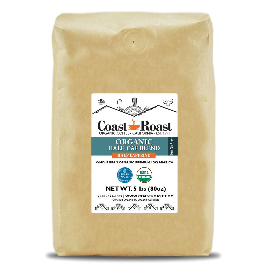 Organic Swiss Water Half-Caf Blend Whole Bean Coffee