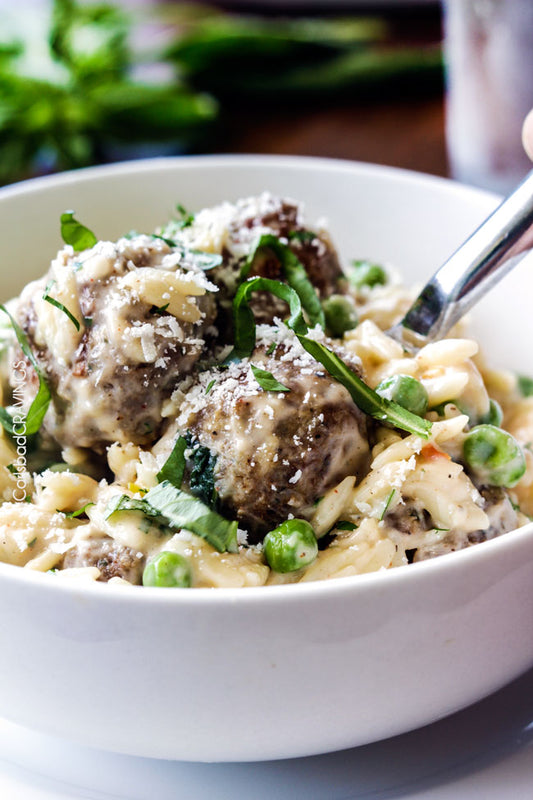 Parmesan Meatballs in Mozzarella Basil Cream Sauce