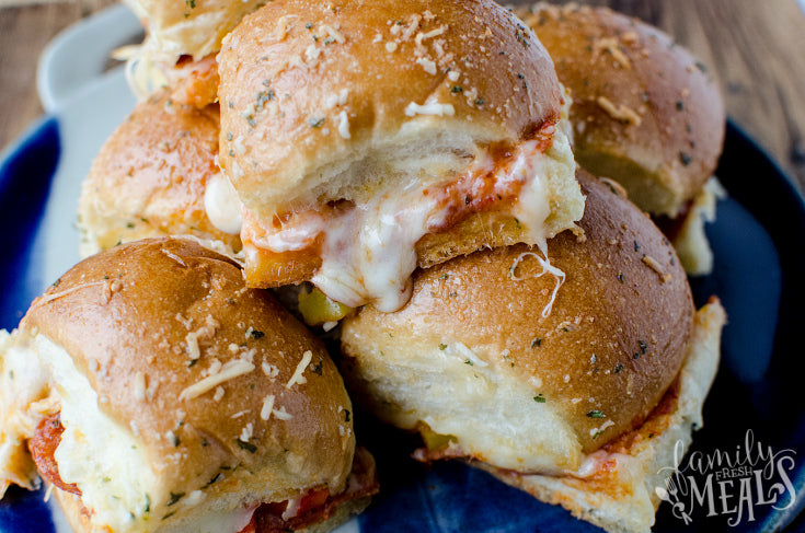 Pizza Sliders with Tomato, Basil & Garlic Sauce - 1 Dozen