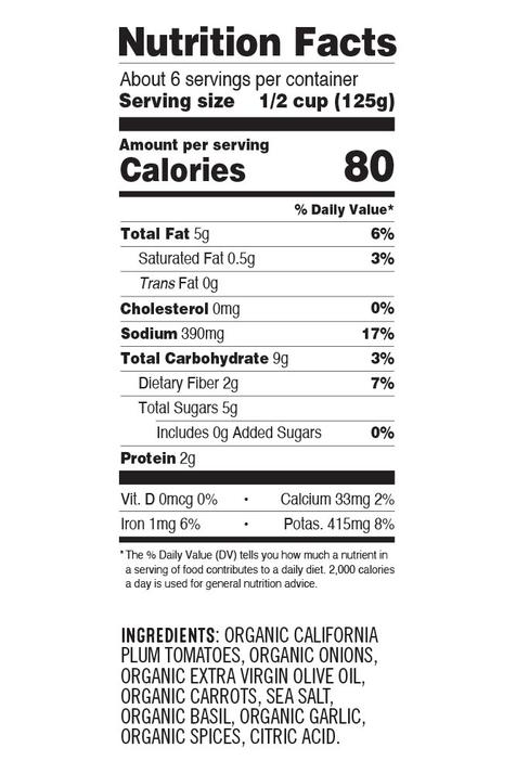 Plum Tomato Marinara Sauce - Organic, Paleo, Keto, Gluten Free