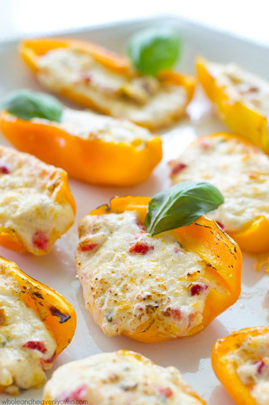 Grilled 3 Cheese Pimento Sweet Pepper Poppers
