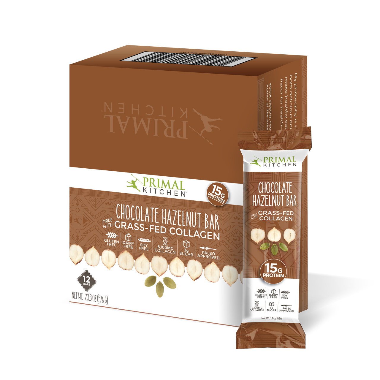 PRIMAL KITCHEN CHOCOLATE HAZELNUT BARS (12 PACK)