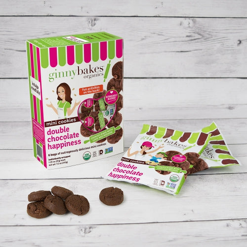 double chocolate happiness | minis 6 pack - ginny bakes organics